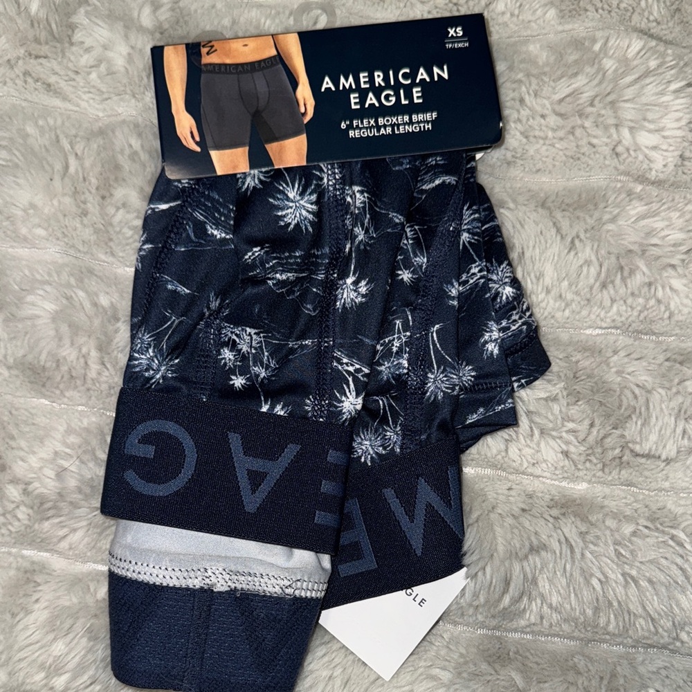 American eagle  Navy Boxer Briefs with White Palm Design